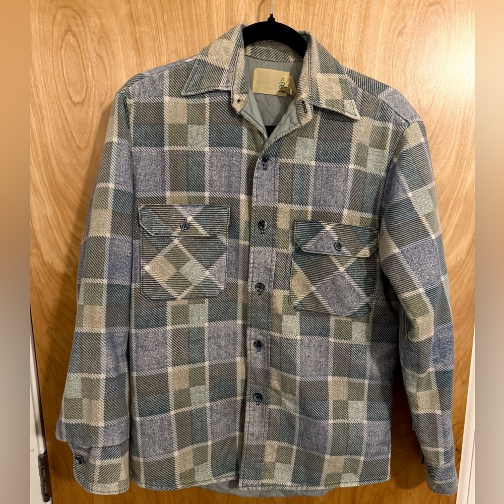 Vintage Plaid Button-Up Shirt Jacket